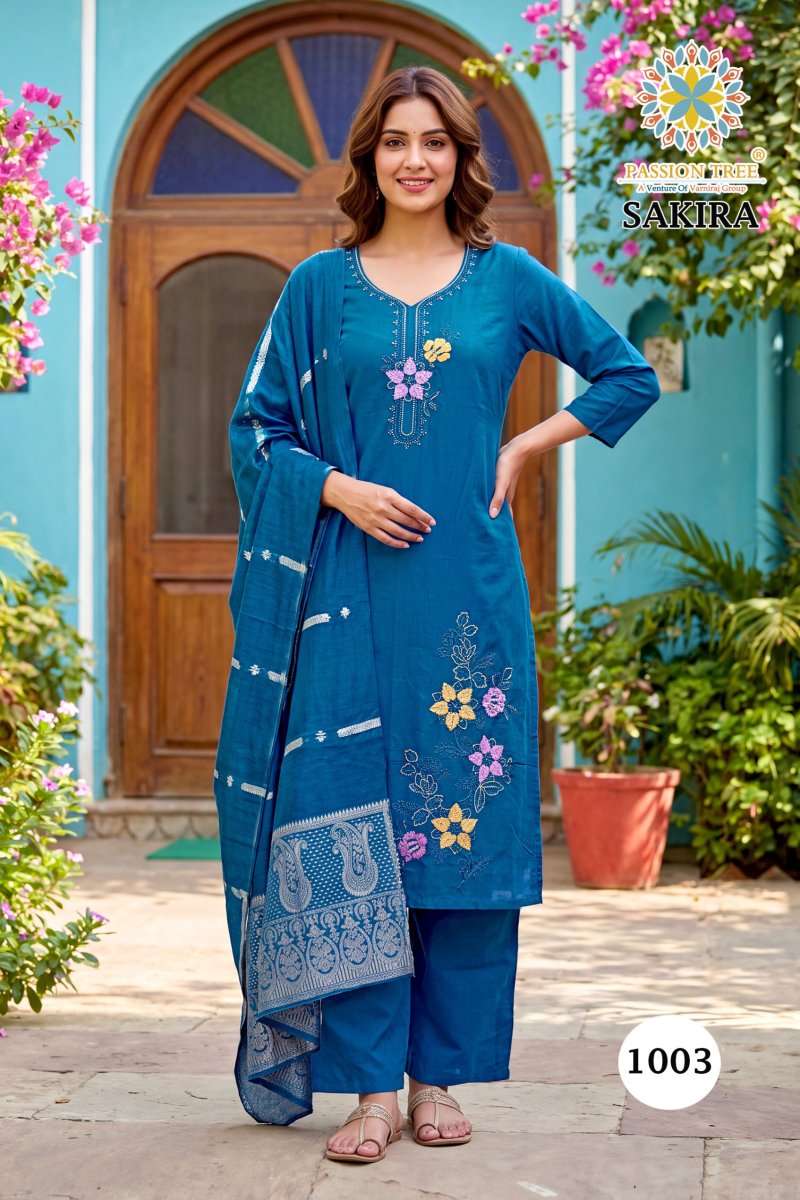 Sakira Vol 1 By Passion Tree Roman Silk Kurti With Bottom Dupatta 